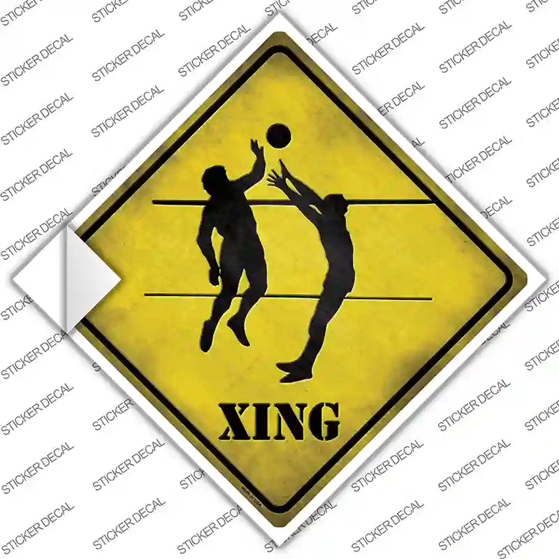 Volleyball Xing Novelty Diamond Sticker Decal