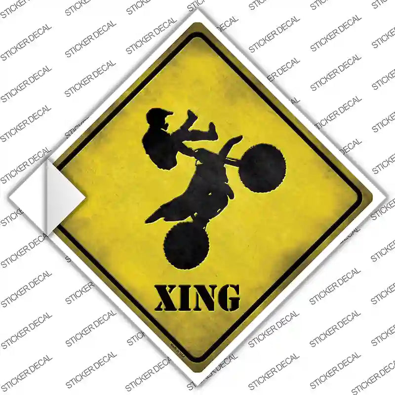 Motocross Xing Novelty Diamond Sticker Decal