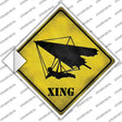 Hang Glider Xing Novelty Diamond Sticker Decal