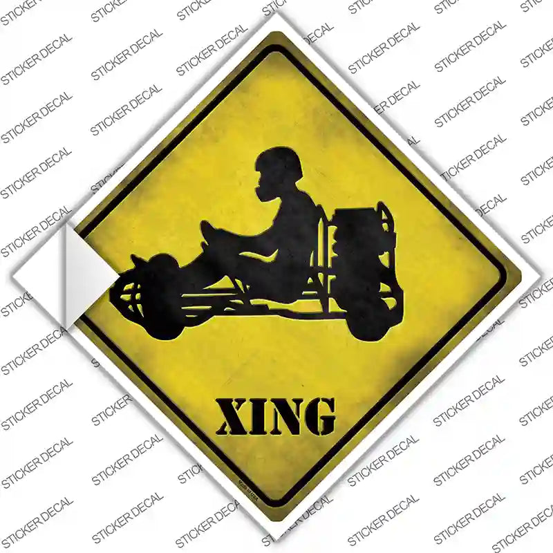 Go Karts Xing Novelty Diamond Sticker Decal