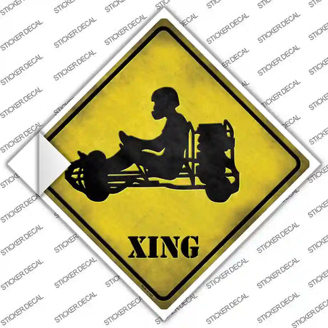 Go Karts Xing Novelty Diamond Sticker Decal