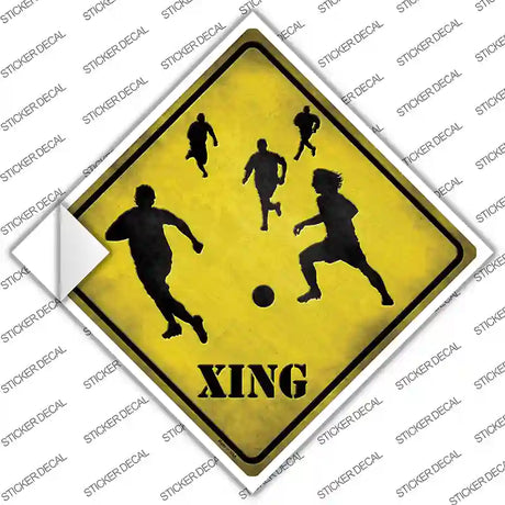 Soccer Xing Novelty Diamond Sticker Decal