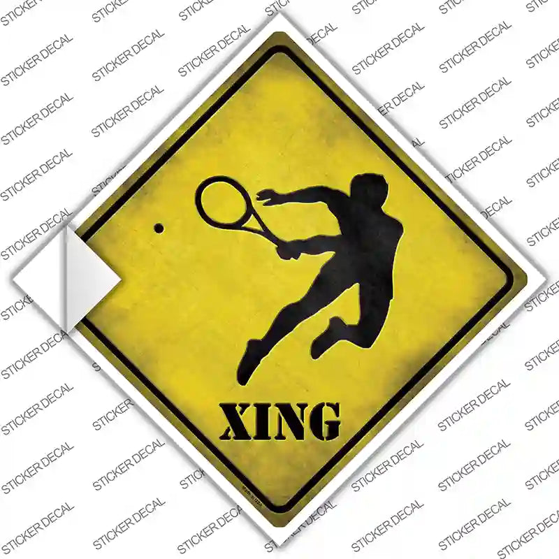 Tennis Xing Novelty Diamond Sticker Decal