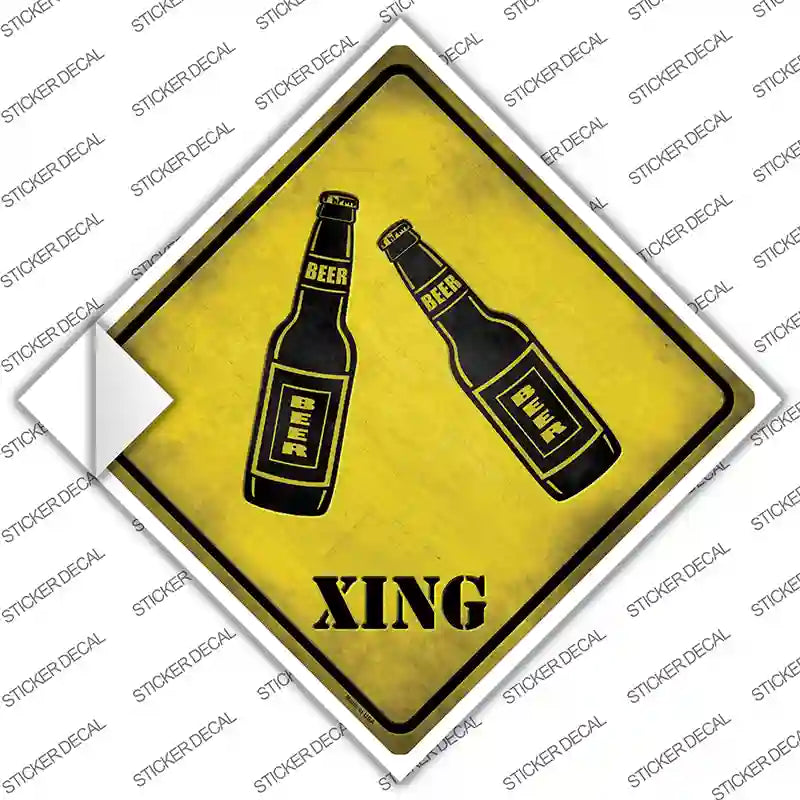 Beer Xing Novelty Diamond Sticker Decal