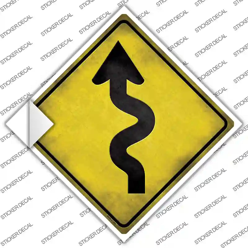 Curved Road Novelty Diamond Sticker Decal