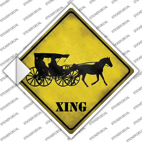 Carriage Xing Novelty Diamond Sticker Decal