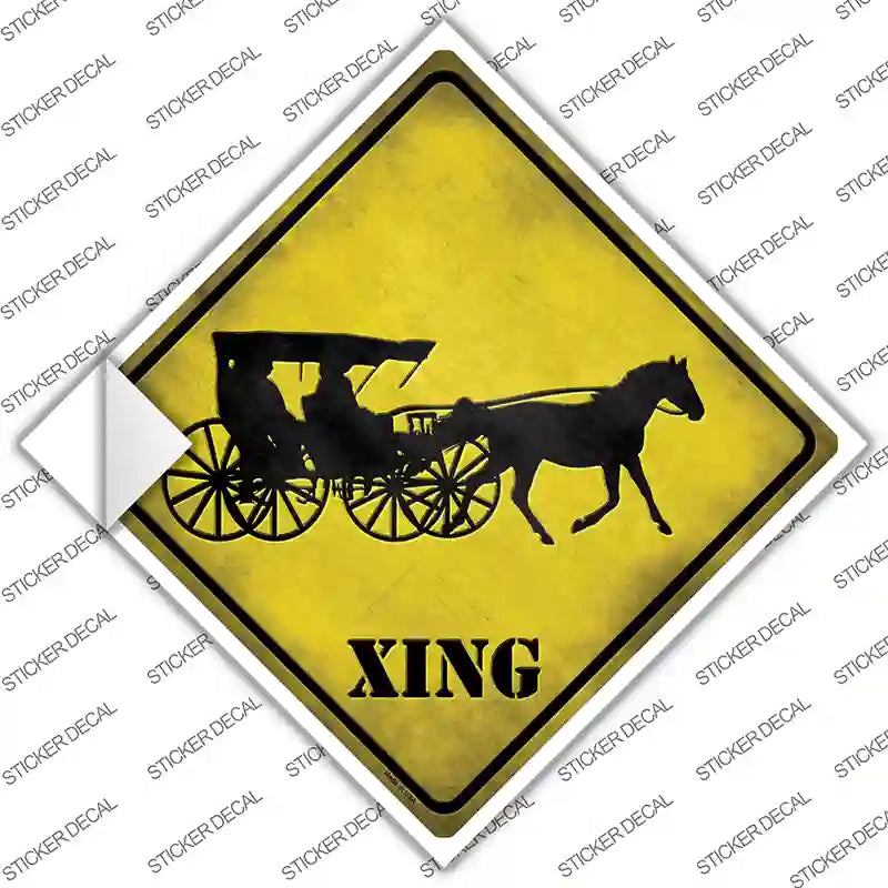 Carriage Xing Novelty Diamond Sticker Decal