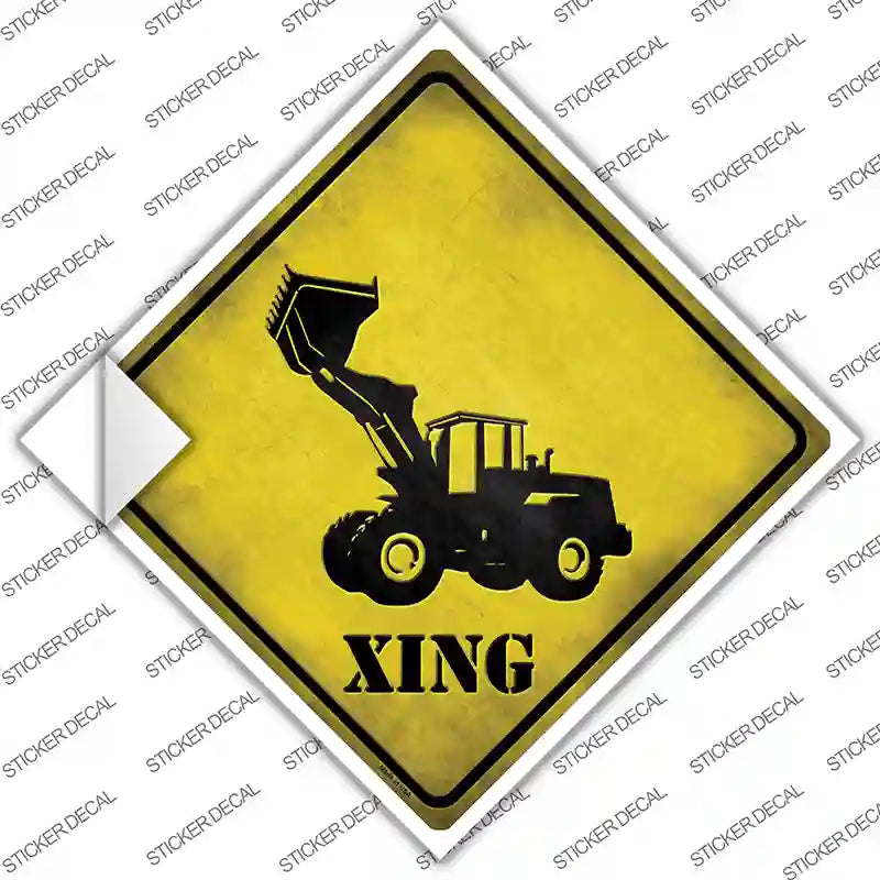 Dozer Xing Novelty Diamond Sticker Decal