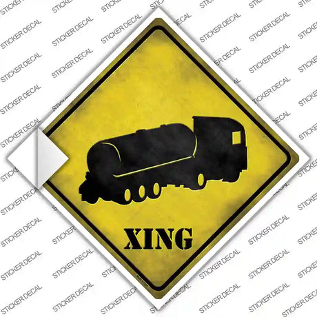 Tank Truck Xing Novelty Diamond Sticker Decal