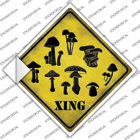 Mushrooms Xing Novelty Diamond Sticker Decal