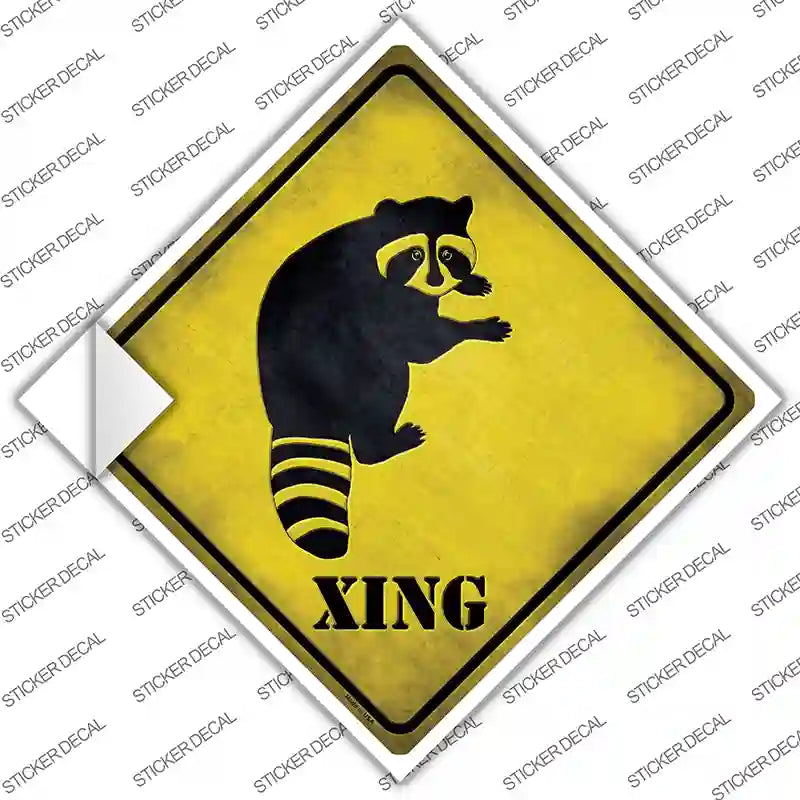 Raccoon Xing Novelty Diamond Sticker Decal