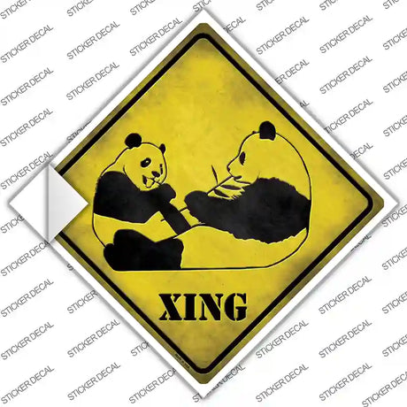 Pandas Xing Novelty Diamond Sticker Decal