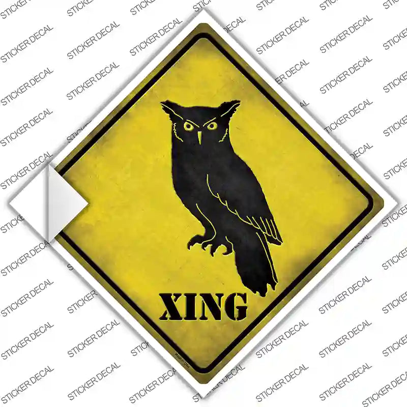 Owl Xing Novelty Diamond Sticker Decal