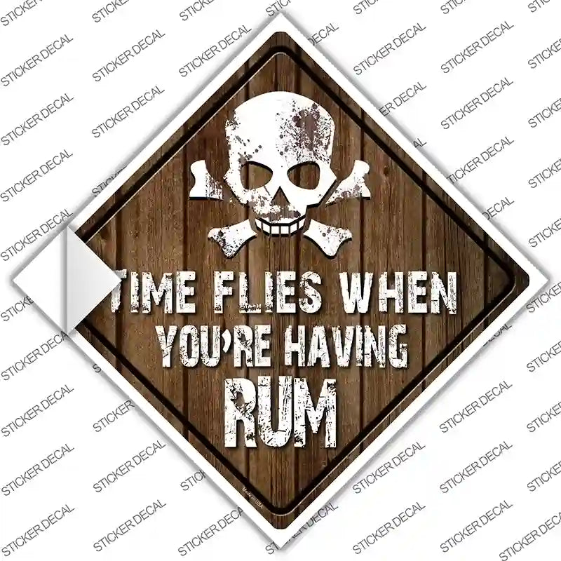 Time Flies Having Rum Novelty Diamond Sticker Decal