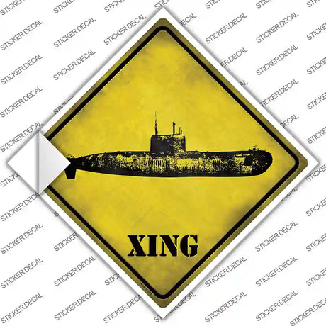 Submarine Xing Novelty Diamond Sticker Decal