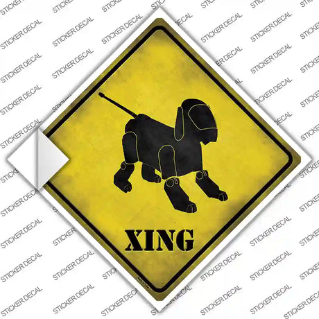 Robot Dog Xing Novelty Diamond Sticker Decal