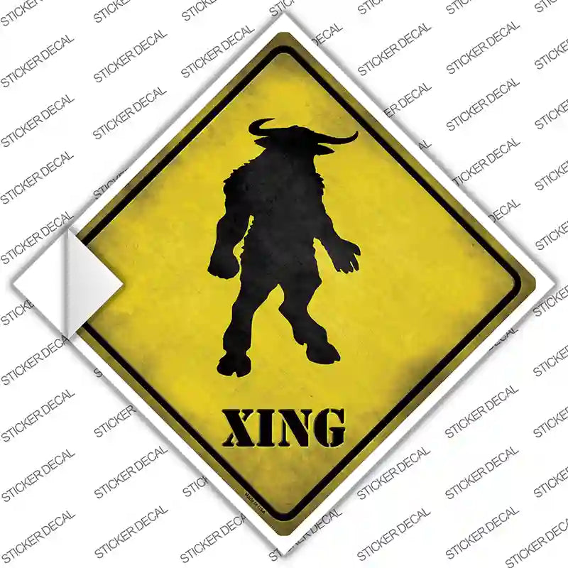 Minotaur Xing Novelty Diamond Sticker Decal