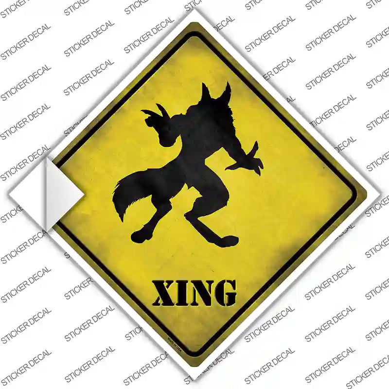 Werewolf Xing Novelty Diamond Sticker Decal