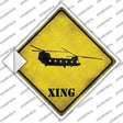 Transport Helicopter Xing Novelty Diamond Sticker Decal