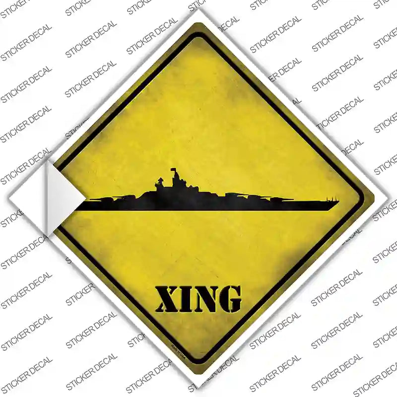 Battleship Xing Novelty Diamond Sticker Decal