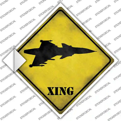Jet Fighter Xing Novelty Diamond Sticker Decal