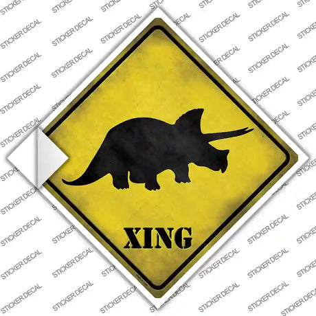 Triceratops Xing Novelty Diamond Sticker Decal