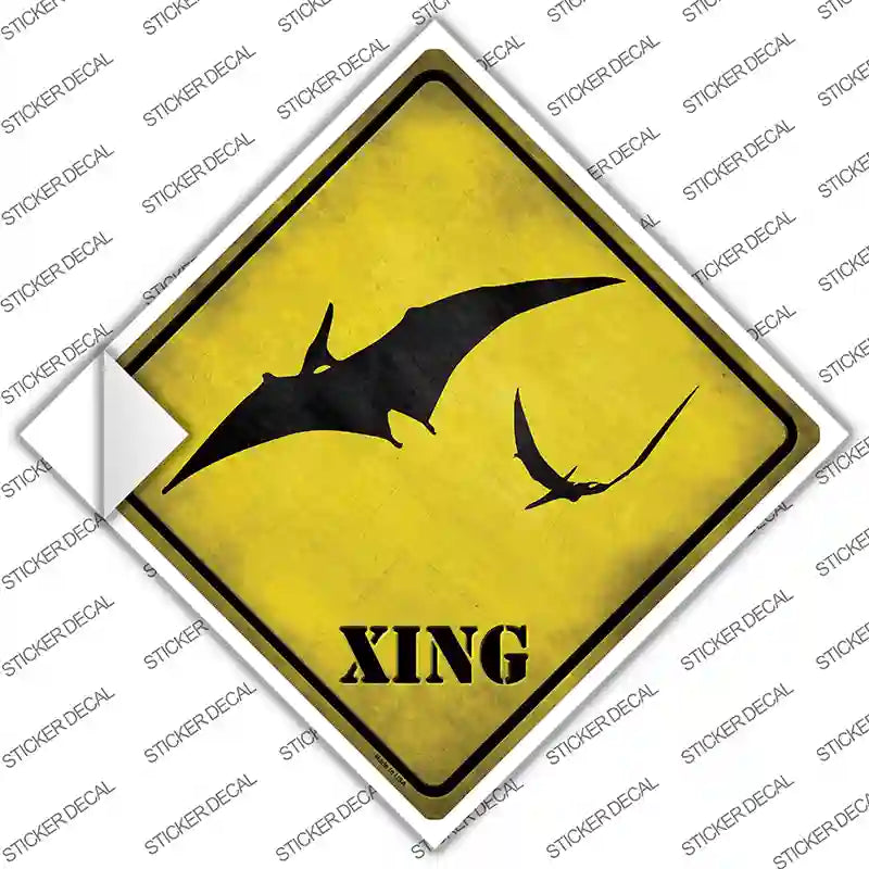 Pterodactyls Xing Novelty Diamond Sticker Decal