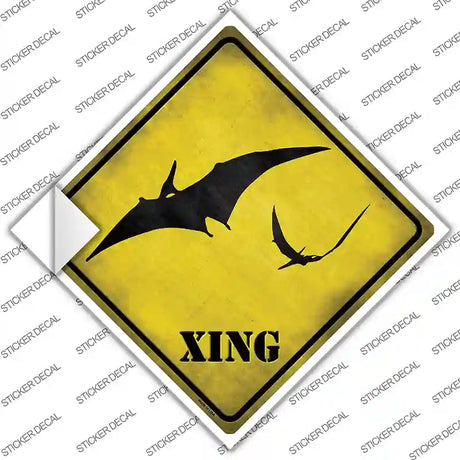 Pterodactyls Xing Novelty Diamond Sticker Decal