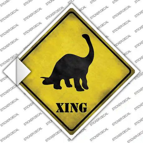 Brontosaurus Xing Novelty Diamond Sticker Decal
