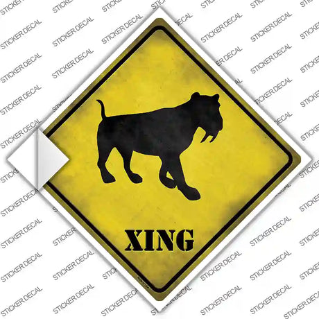 Saber-Toothed Tiger Xing Novelty Diamond Sticker Decal