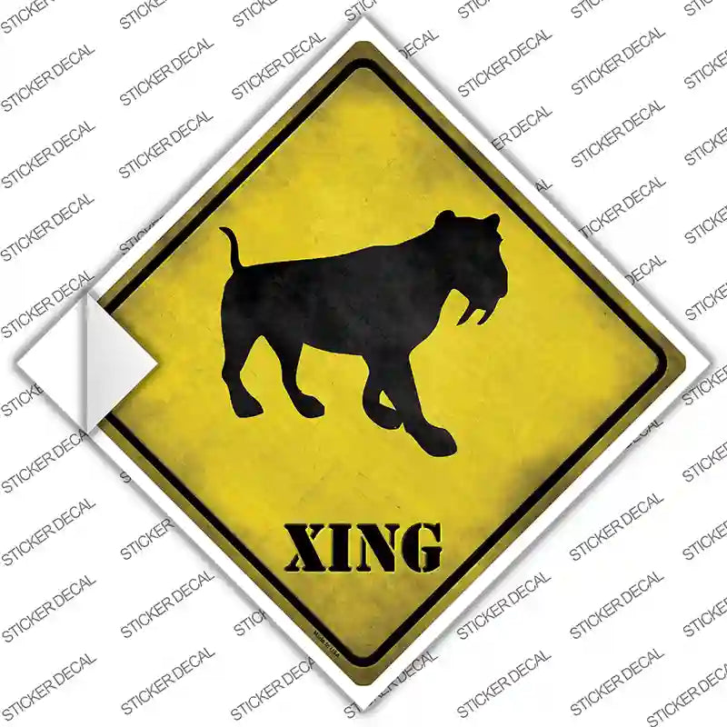 Saber-Toothed Tiger Xing Novelty Diamond Sticker Decal