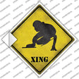 Speed Skater Xing Novelty Diamond Sticker Decal