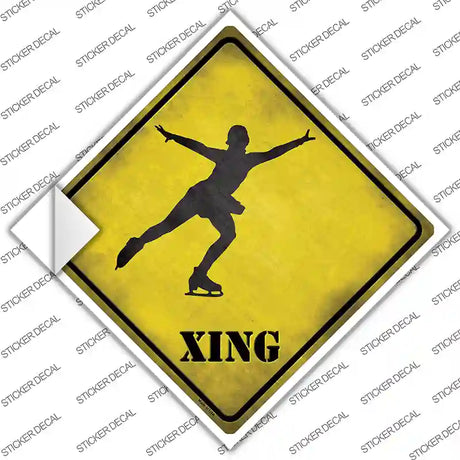 Figure Skater Xing Novelty Diamond Sticker Decal