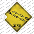 Footprints Xing Novelty Diamond Sticker Decal