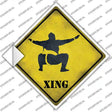 Sumo Wrestler Squatting Xing Novelty Diamond Sticker Decal