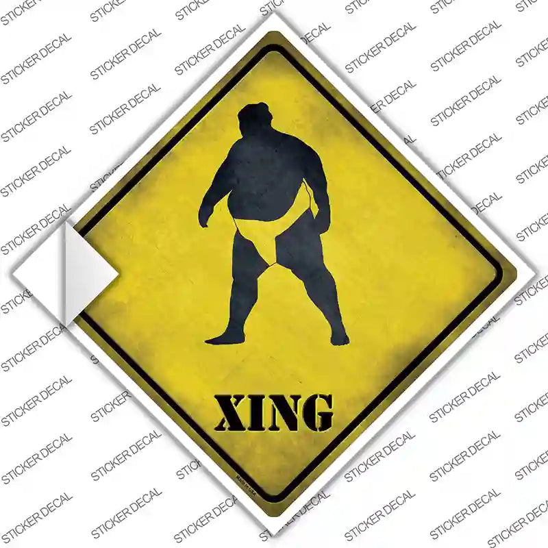 Sumo Wrestler Xing Novelty Diamond Sticker Decal