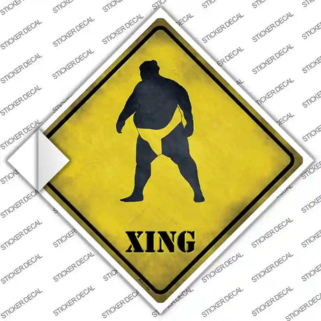 Sumo Wrestler Xing Novelty Diamond Sticker Decal