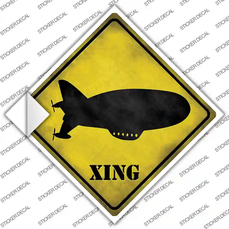 Modern Dirigible Xing Novelty Diamond Sticker Decal