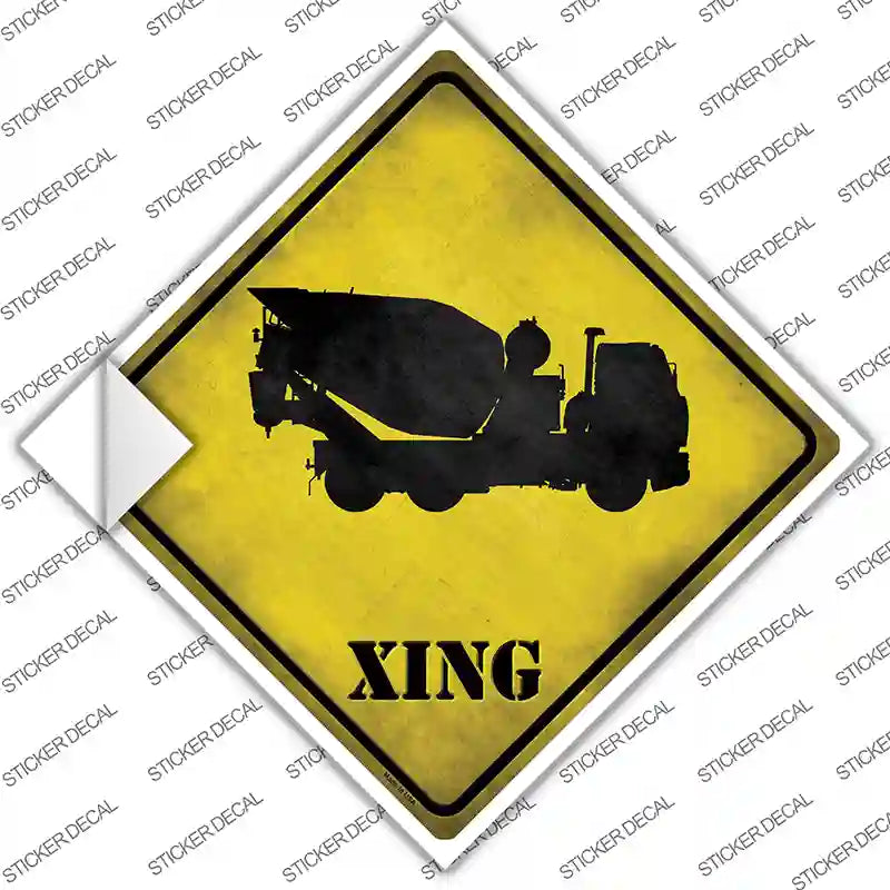 Cement Mixer Xing Novelty Diamond Sticker Decal