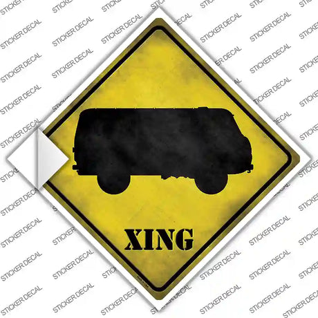 Bus Xing Novelty Diamond Sticker Decal