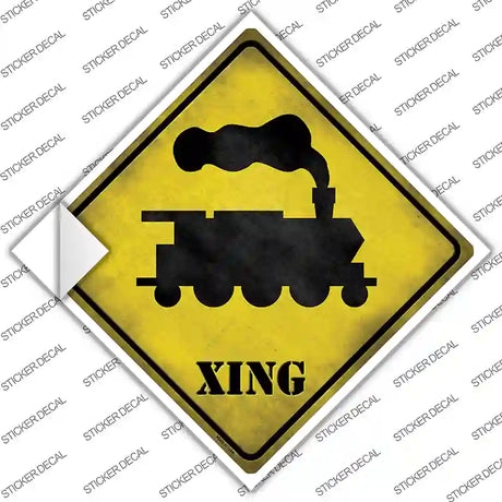 Train Xing Novelty Diamond Sticker Decal
