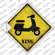Moped Xing Novelty Diamond Sticker Decal