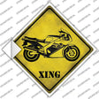 High Speed Motorcycle Xing Novelty Diamond Sticker Decal