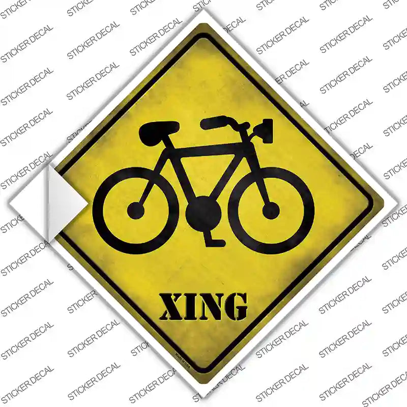 Bicycle Xing Novelty Diamond Sticker Decal