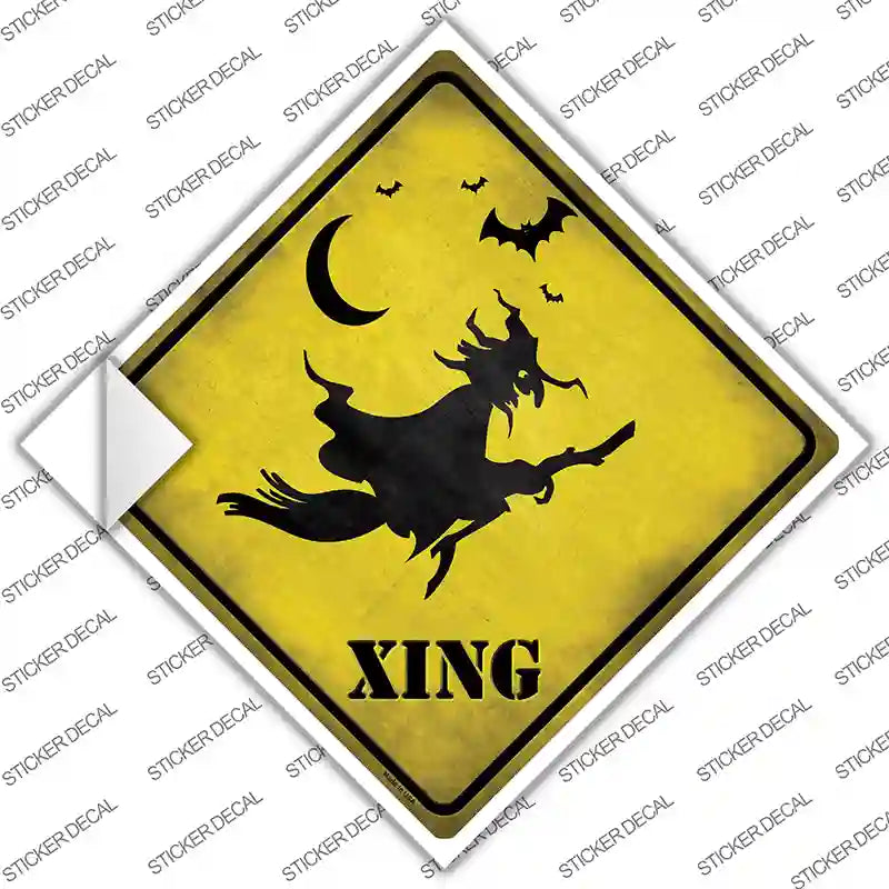Spooky Witch Xing Novelty Diamond Sticker Decal