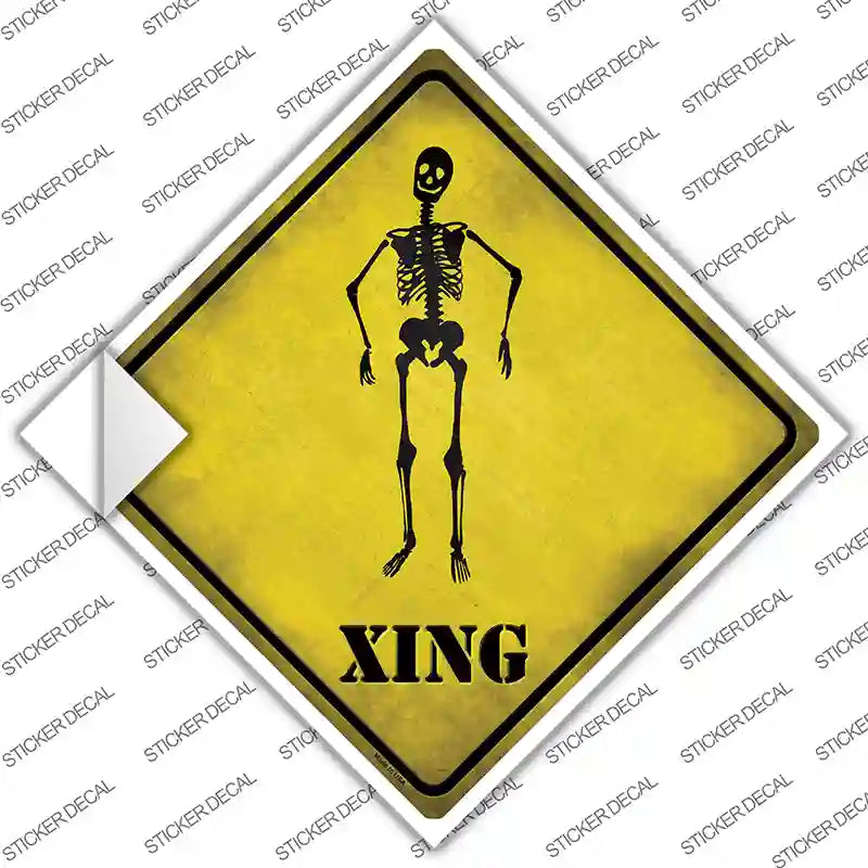 Skeleton Xing Novelty Diamond Sticker Decal