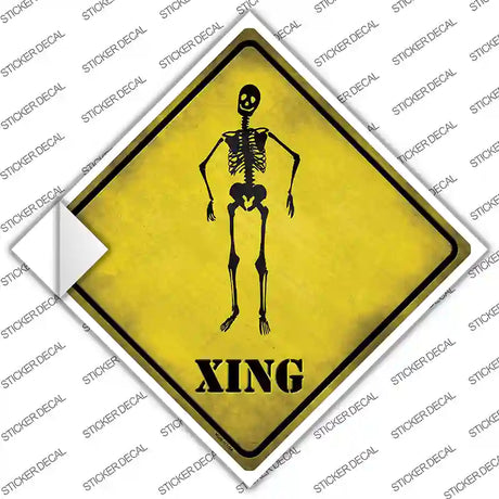 Skeleton Xing Novelty Diamond Sticker Decal