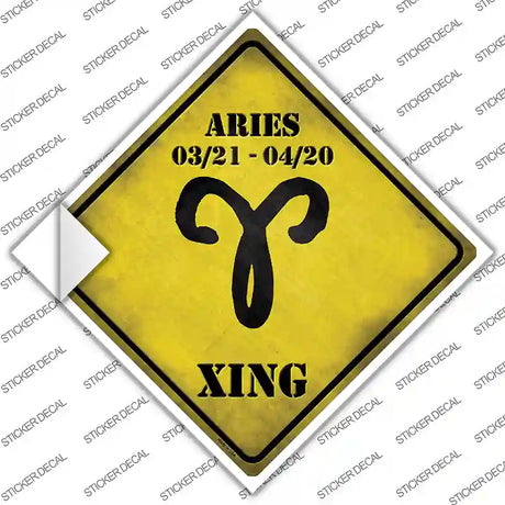 Aries Zodiac Symbol Xing Novelty Diamond Sticker Decal