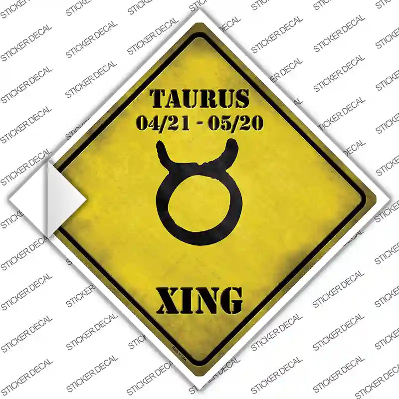 Taurus Zodiac Symbol Xing Novelty Diamond Sticker Decal