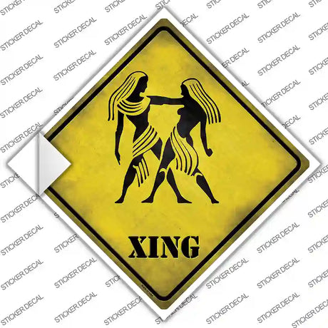Gemini Zodiac Animal Xing Novelty Diamond Sticker Decal